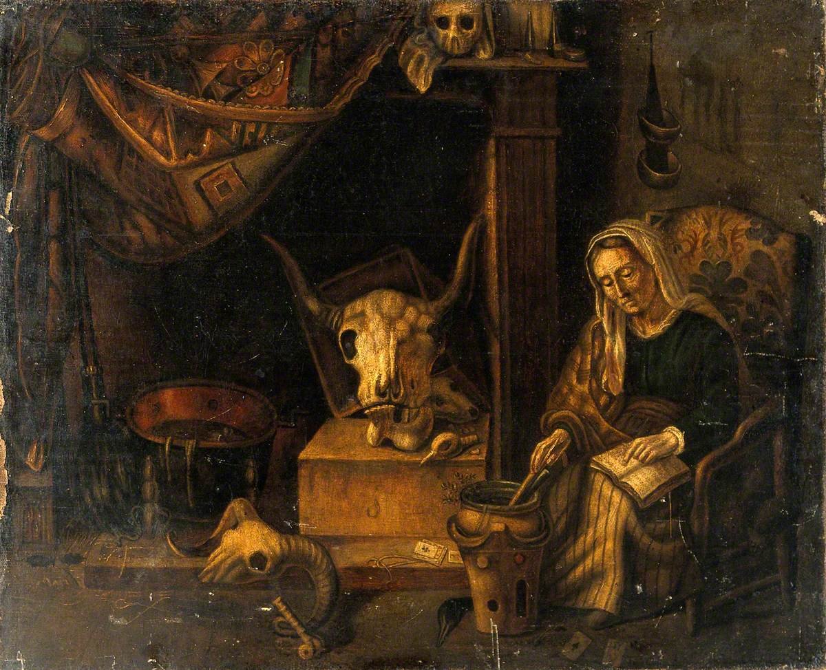 bruja en su casa