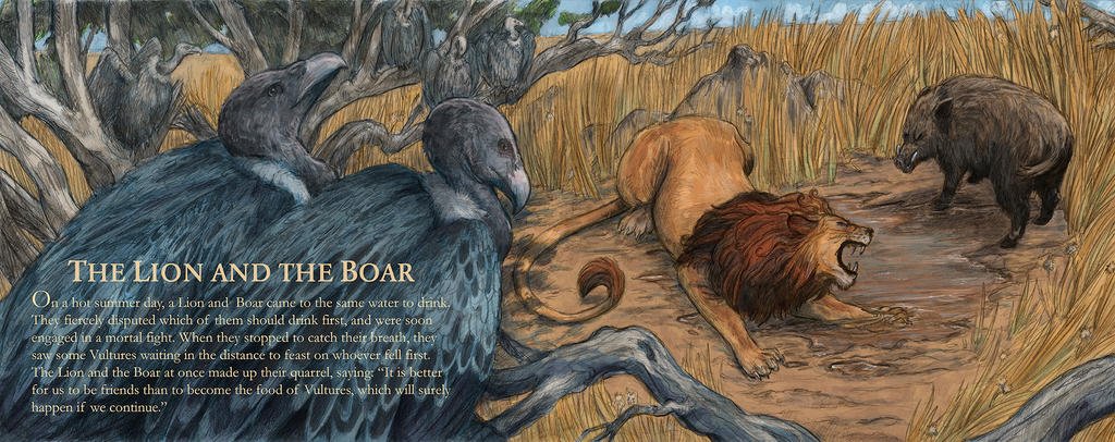 el leon y el jabali