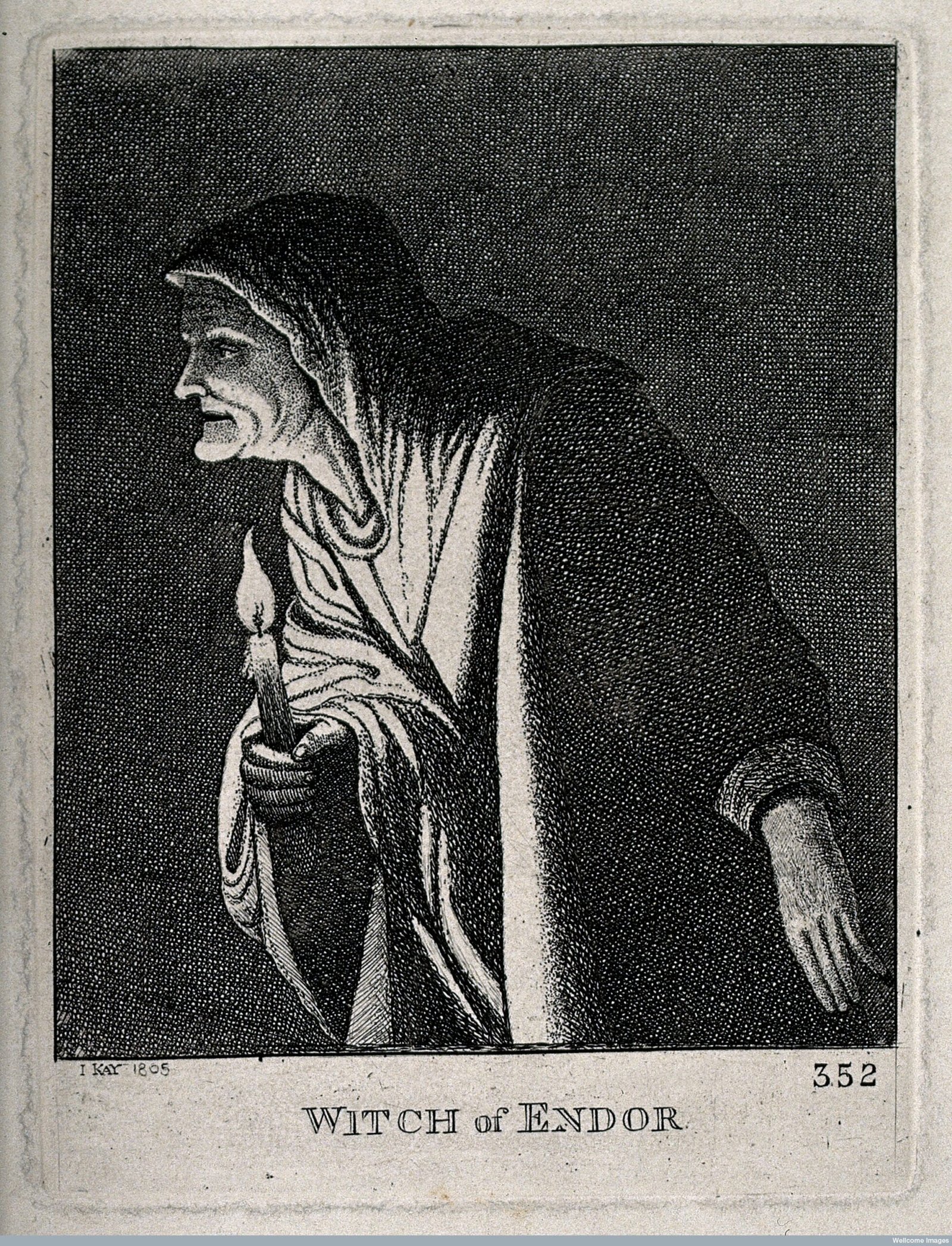Grabado 1805 Bruja