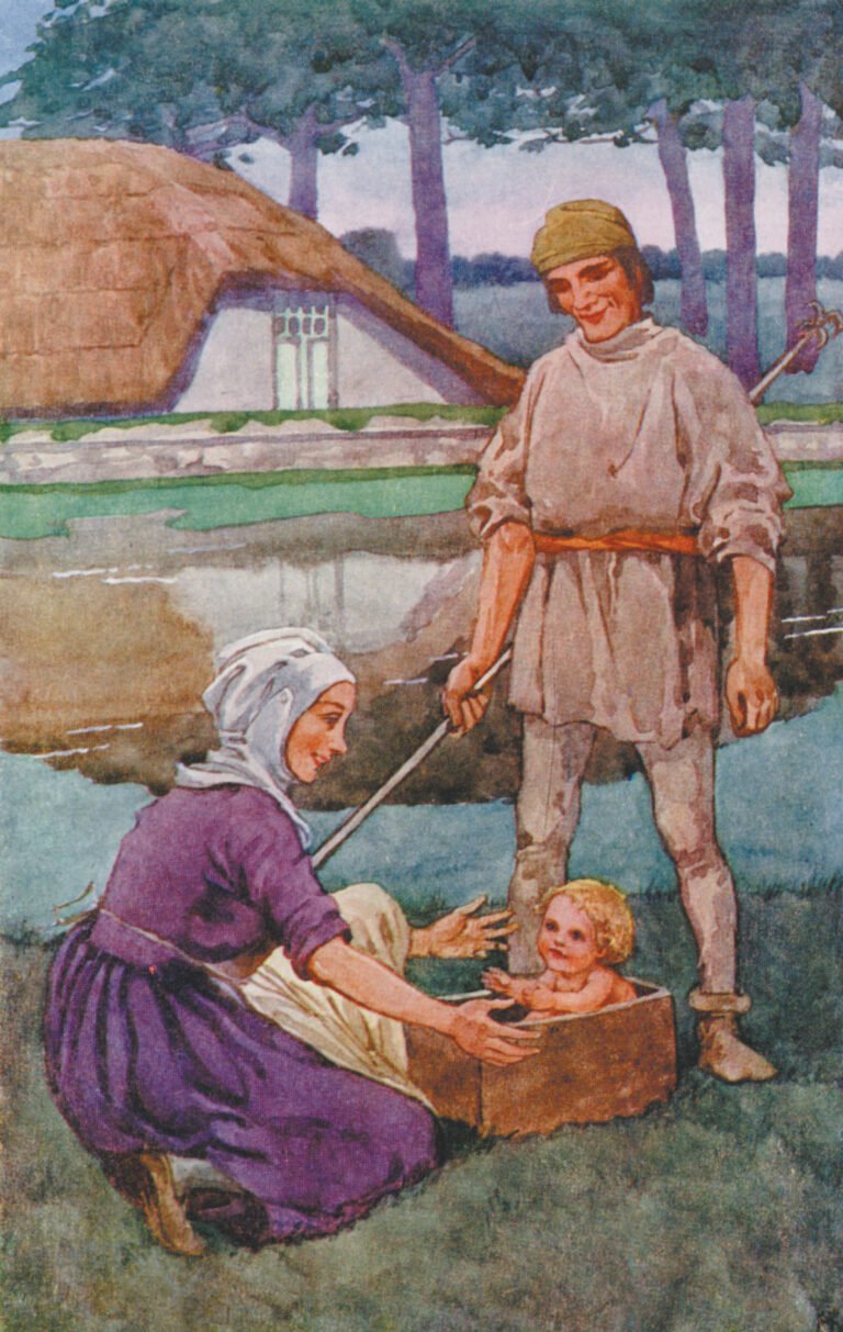 niño en canasto