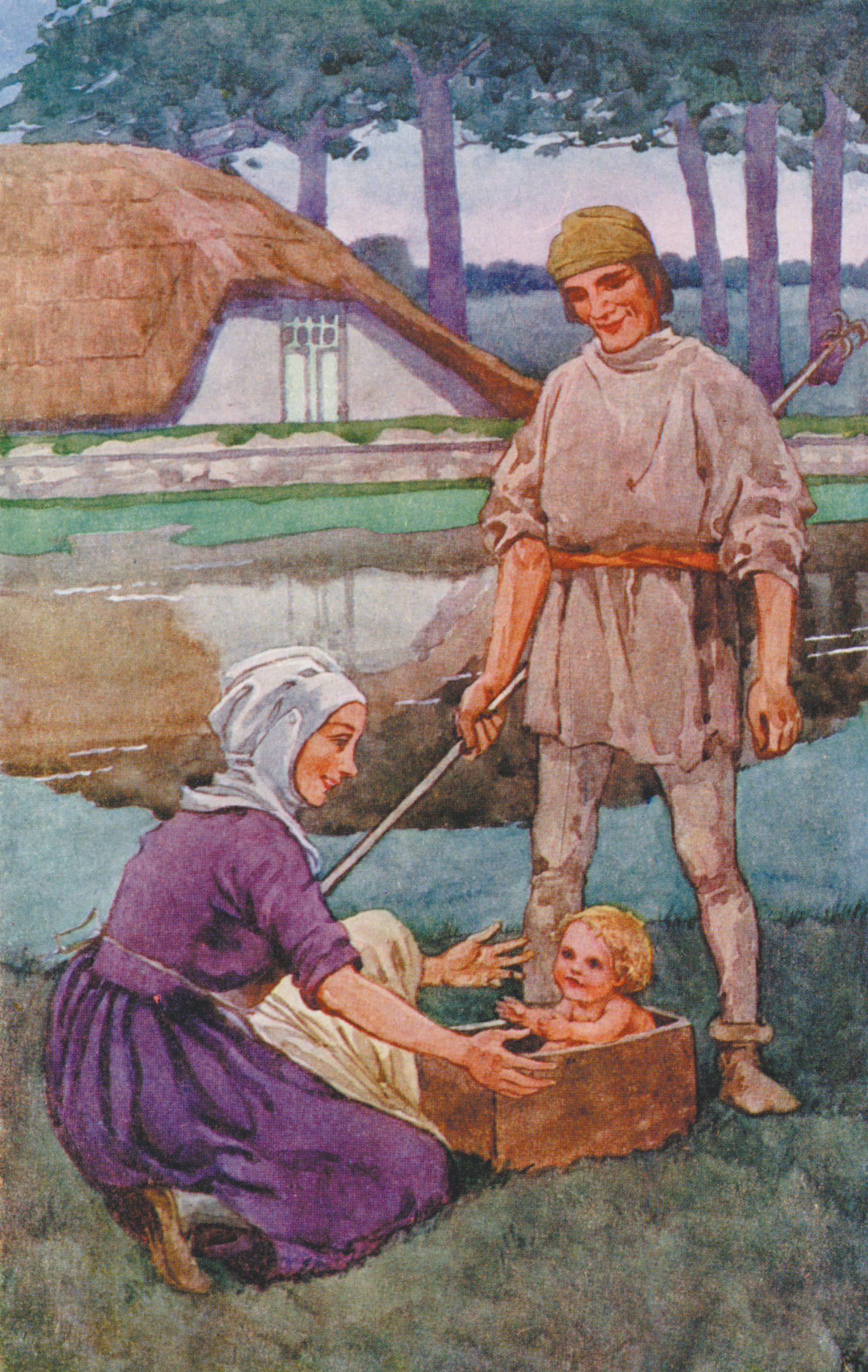 niño en canasto